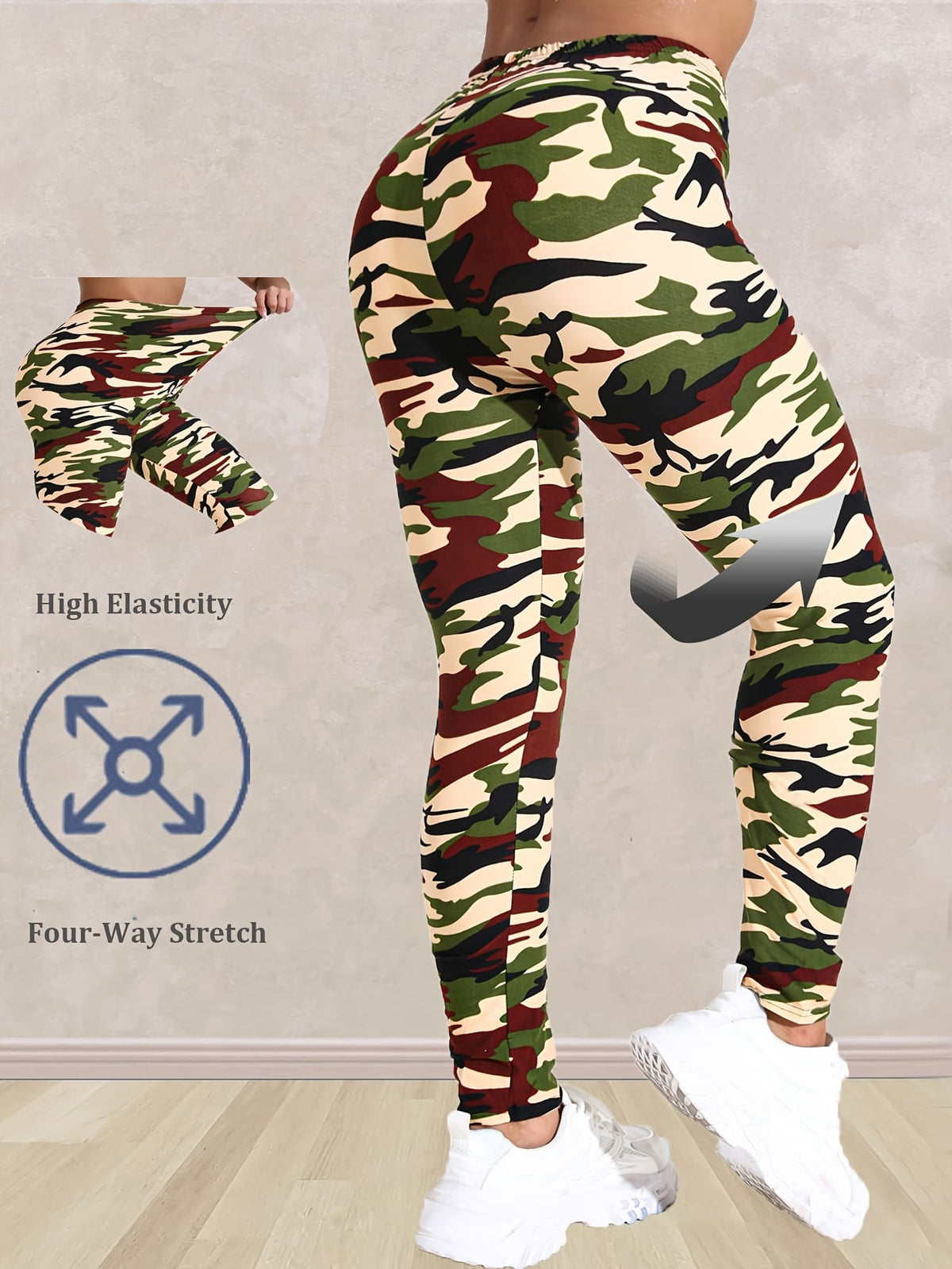 jkthpu-45 Plus Size - Women'S Plus Size Camo Print