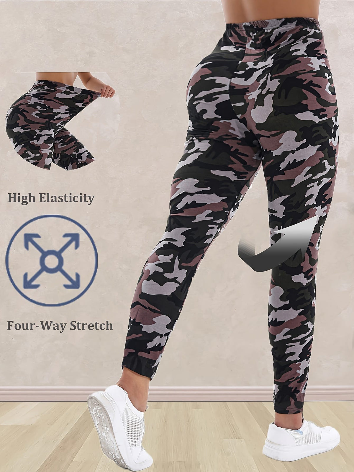 jkthpu-45 Plus Size - Women'S Plus Size Camo Print