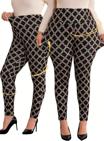 jkthpu-45 Plus Size - Women'S Plus Size Chain Print