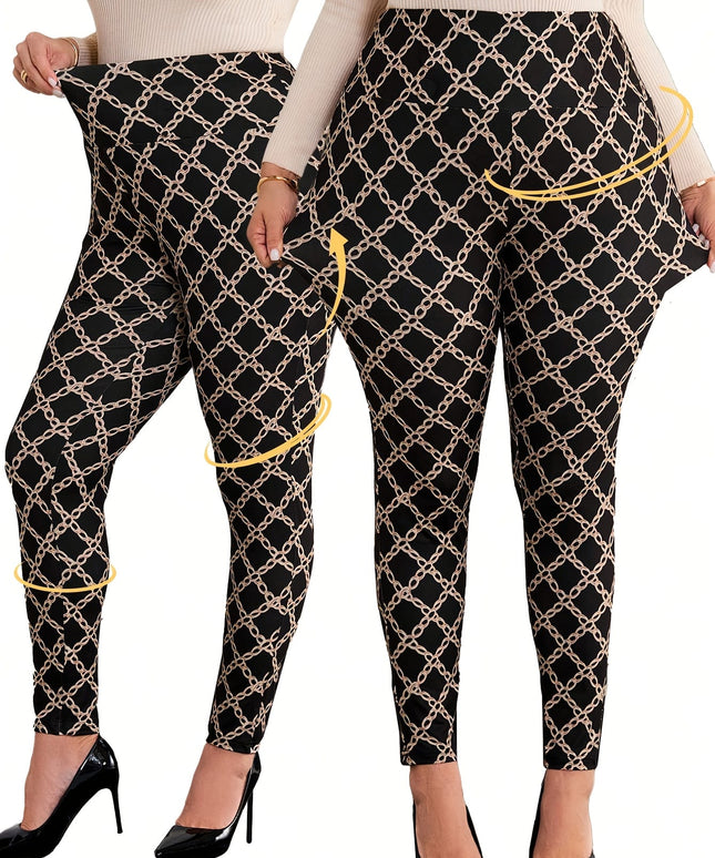 jkthpu-45 Plus Size - Women'S Plus Size Chain Print