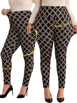 jkthpu-45 Plus Size - Women'S Plus Size Chain Print