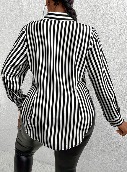 jkthpu-45 Plus Size - Women'S Plus Size Classic Striped