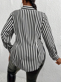 jkthpu-45 Plus Size - Women'S Plus Size Classic Striped