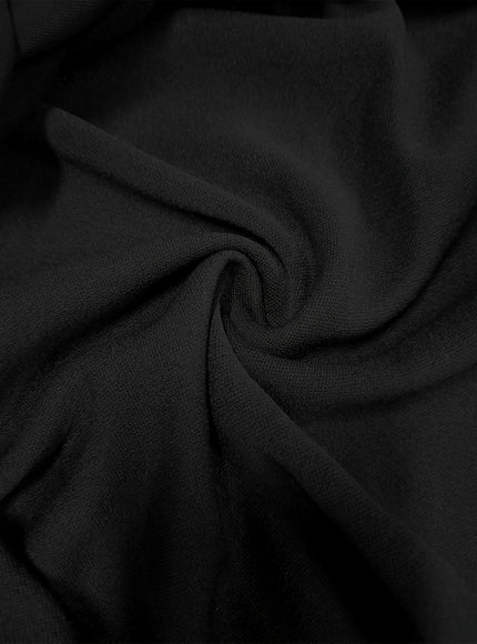 jkthpu-45 Plus Size, Women's Plus Size Elegant Asymmetrical Hem Sleeveless Boat Neck Mermaid/Trumpet Dress - Adjustable Strap Floor-Length Effect Midi Dress with Ruffled Hem & Smooth Texture, Machine Washable Solid Black Evening Gown for Parties, Prom, Casual & For