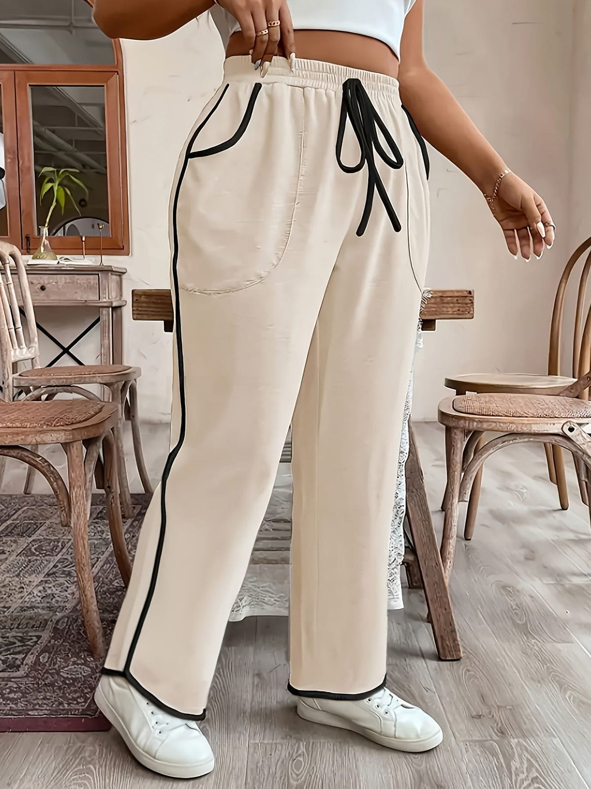 jkthpu-45 Plus Size - Women'S Plus Size Elegant Contrast