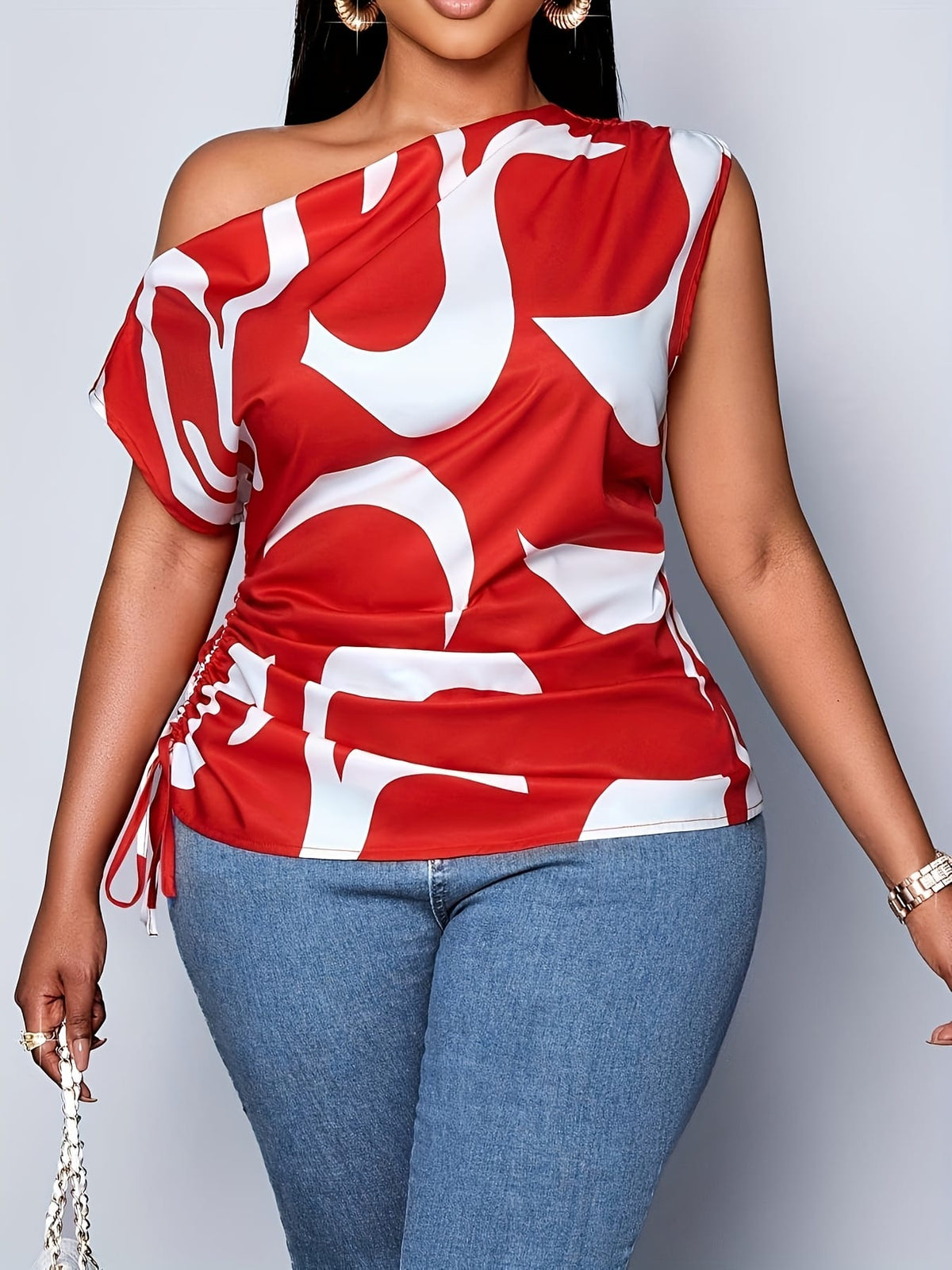 jkthpu-45 Plus Size - Women'S Plus Size Elegant Off-Shoulder