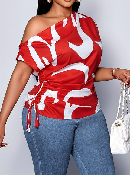 jkthpu-45 Plus Size - Women'S Plus Size Elegant Off-Shoulder