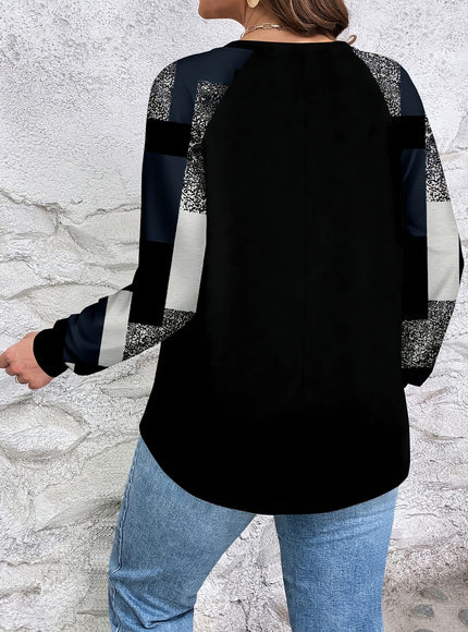 jkthpu-45 Plus Size, Women's Plus Size Elegant Oversized Geometric