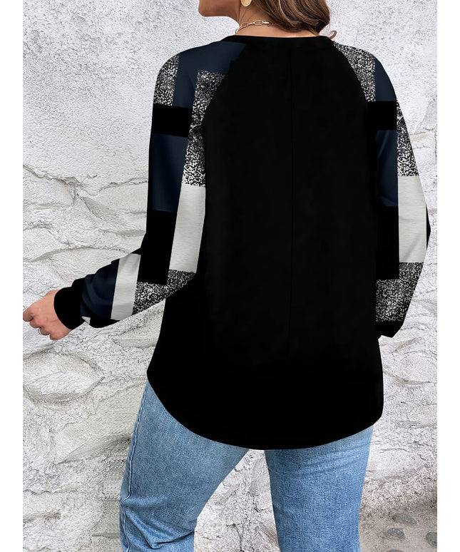 jkthpu-45 Plus Size, Women's Plus Size Elegant Oversized Geometric