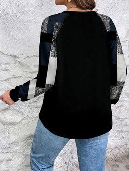 jkthpu-45 Plus Size, Women's Plus Size Elegant Oversized Geometric