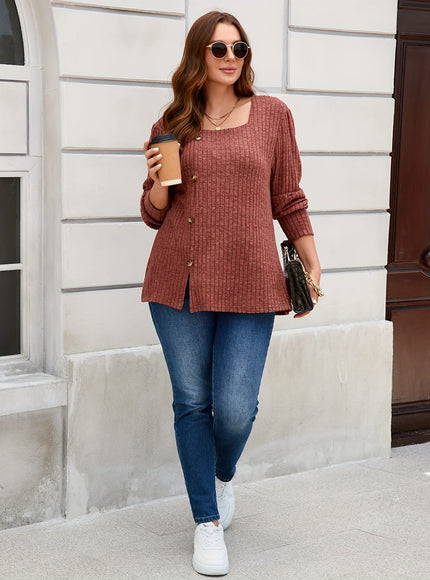 jkthpu-45 Plus Size - Women'S Plus Size Elegant Square