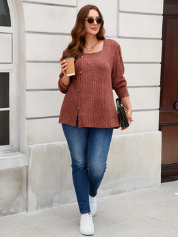 jkthpu-45 Plus Size - Women'S Plus Size Elegant Square