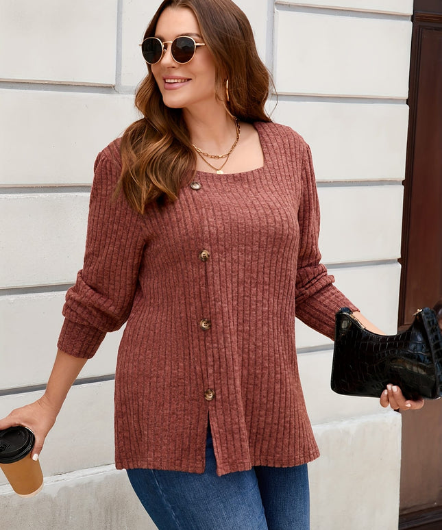 jkthpu-45 Plus Size - Women'S Plus Size Elegant Square