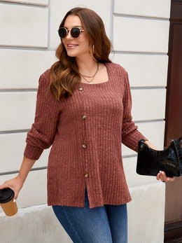 jkthpu-45 Plus Size - Women'S Plus Size Elegant Square