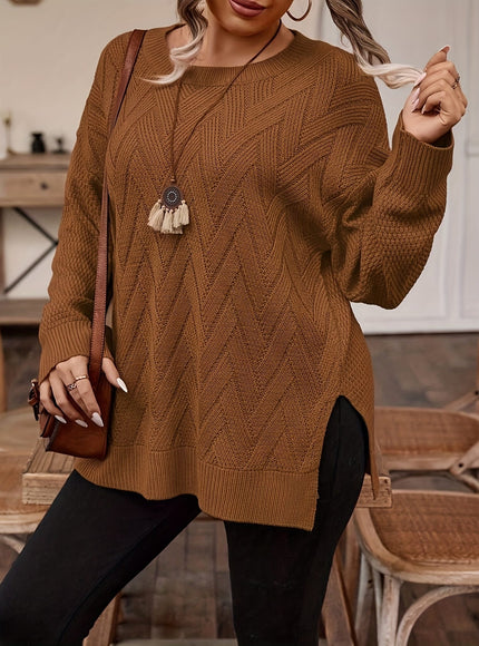 jkthpu-45 Plus Size, Women's Plus Size Elegant Sweater -