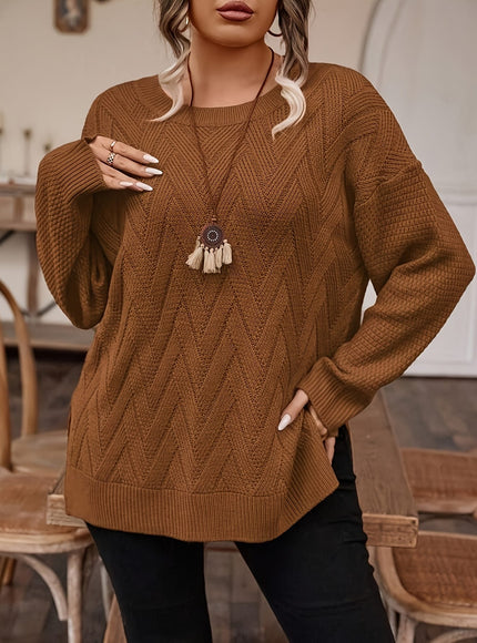 jkthpu-45 Plus Size, Women's Plus Size Elegant Sweater -