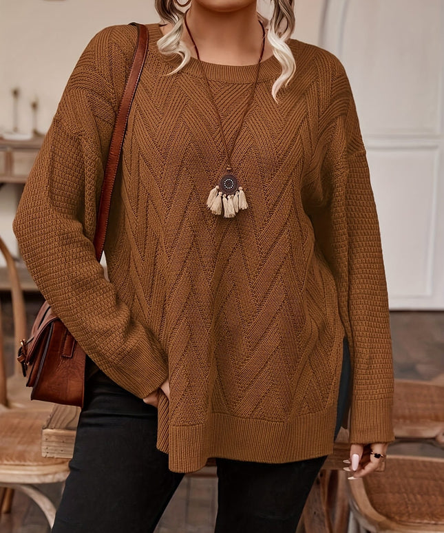 jkthpu-45 Plus Size, Women's Plus Size Elegant Sweater -