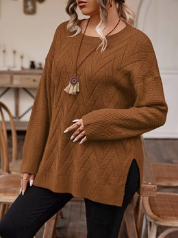 jkthpu-45 Plus Size, Women's Plus Size Elegant Sweater -