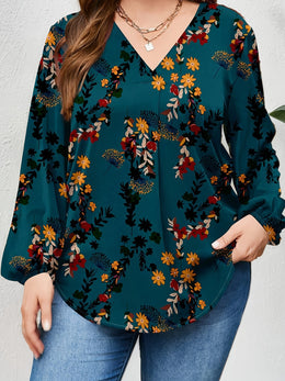 jkthpu-45 Plus Size, Women's Plus Size Elegant V-Neck Long
