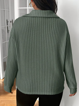 jkthpu-45 Plus Size - Women'S Plus Size Green Ribbed