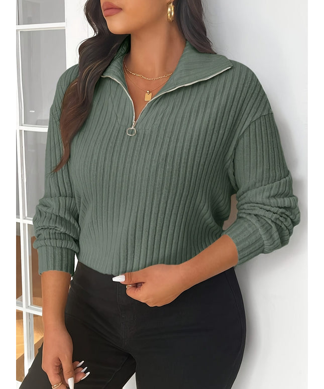 jkthpu-45 Plus Size - Women'S Plus Size Green Ribbed
