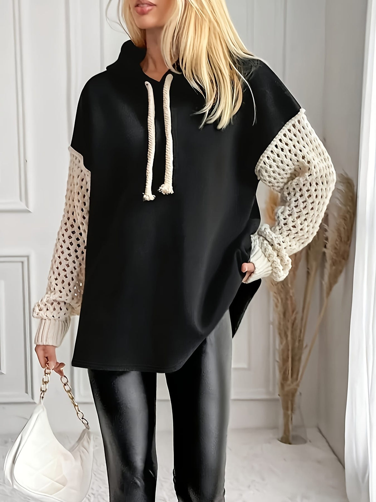 jkthpu-45 Plus Size, Women's Plus-Size Hoodie - Black &