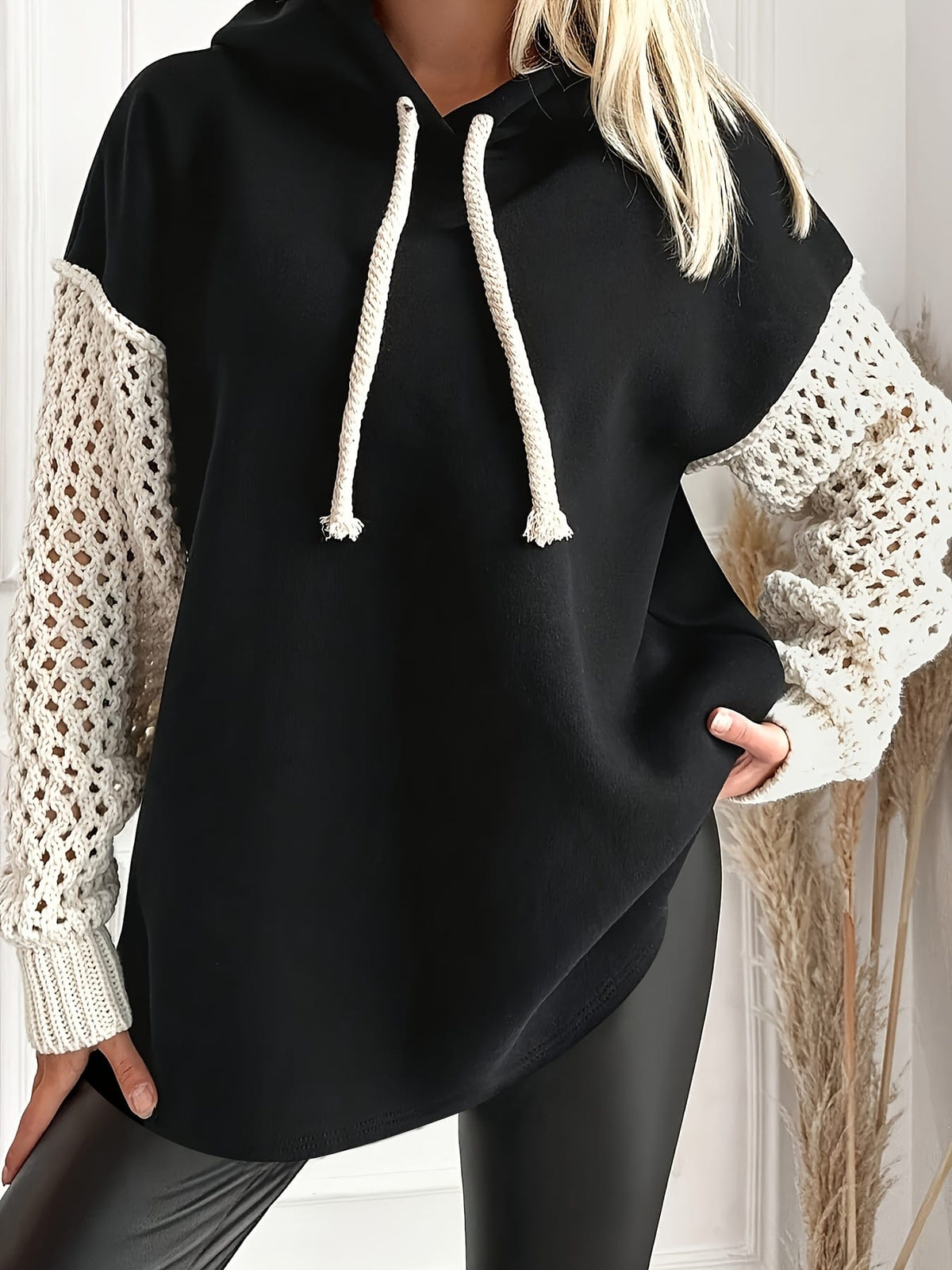 jkthpu-45 Plus Size, Women's Plus-Size Hoodie - Black &