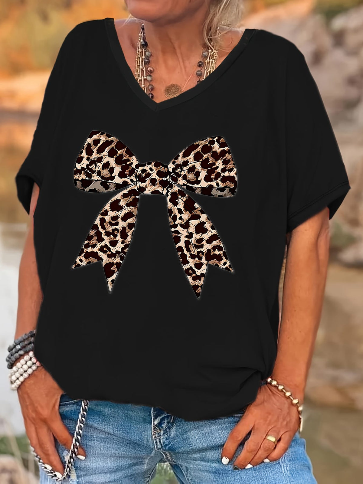 jkthpu-45 Plus Size - Women'S Plus Size Leopard Print