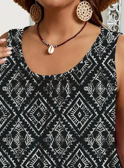 jkthpu-45 Plus Size, Women's Plus Size Loose Fit Sleeveless