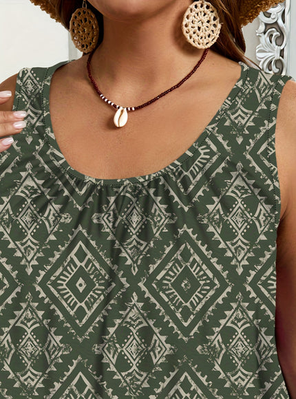 jkthpu-45 Plus Size, Women's Plus Size Loose Fit Sleeveless