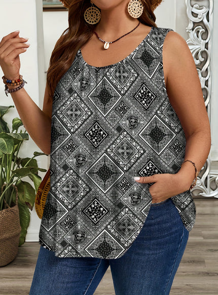 jkthpu-45 Plus Size, Women's Plus Size Loose Fit Sleeveless