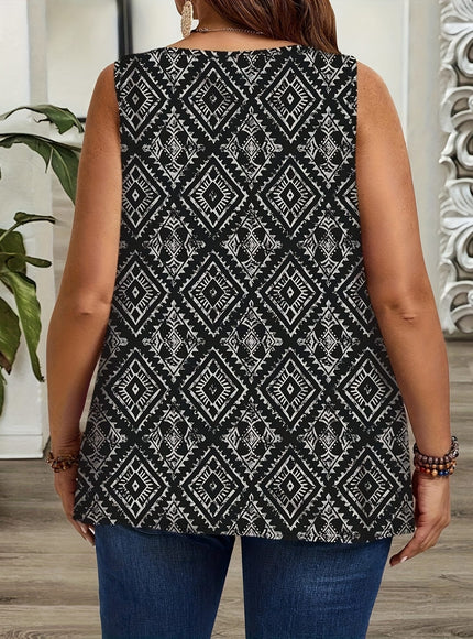 jkthpu-45 Plus Size, Women's Plus Size Loose Fit Sleeveless