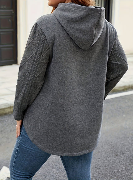 jkthpu-45 Plus Size, Women's Plus-Size Oversized Hooded Sweater -