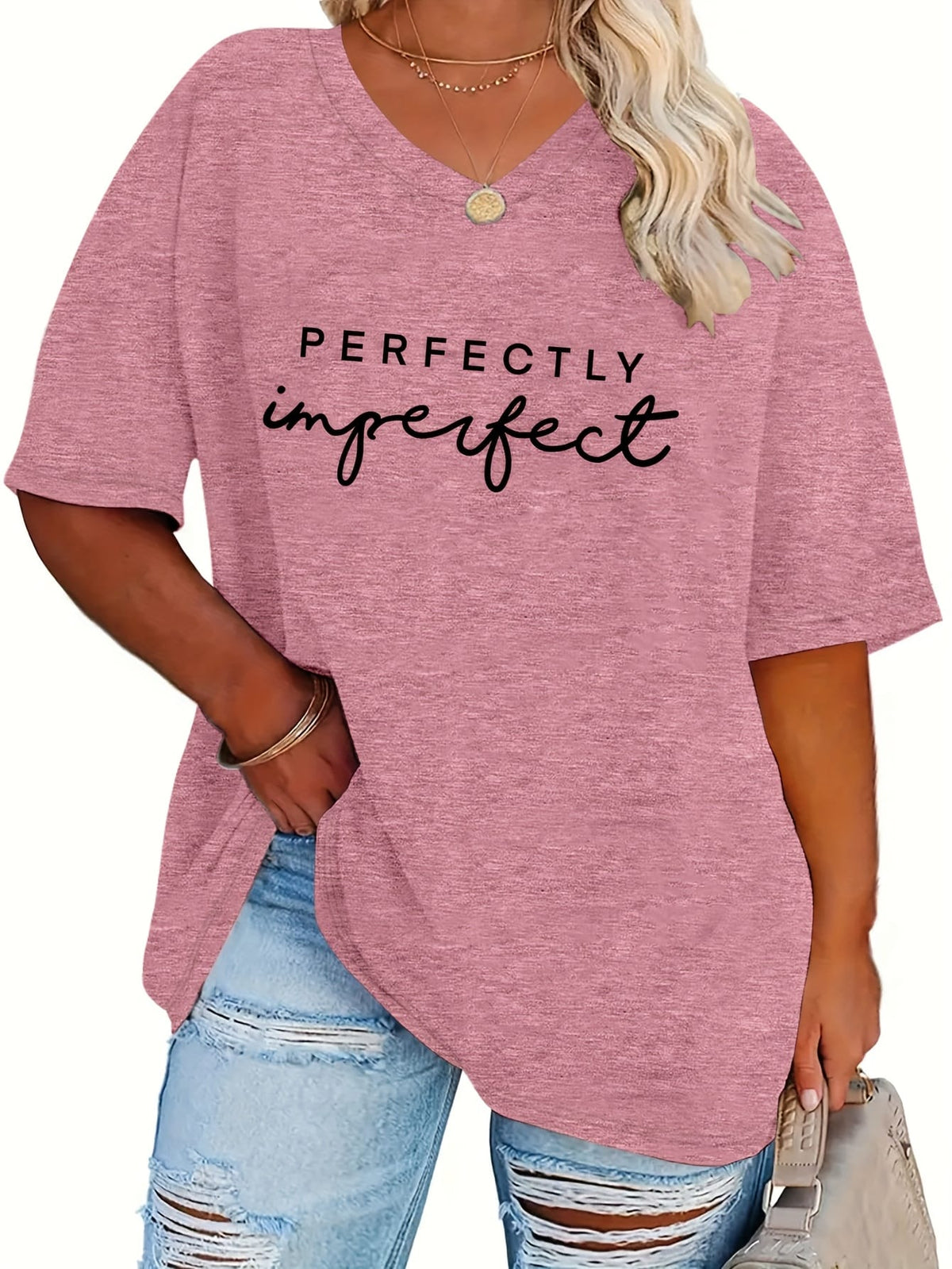 jkthpu-45 Plus Size, Women's Plus Size Oversized T-Shirt -