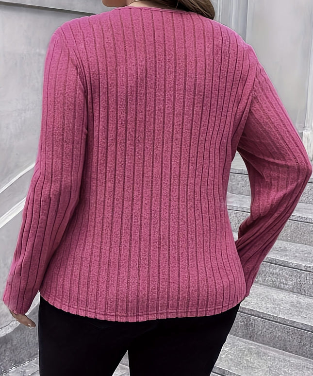 jkthpu-45 Plus Size - Women'S Plus Size Pink Ribbed