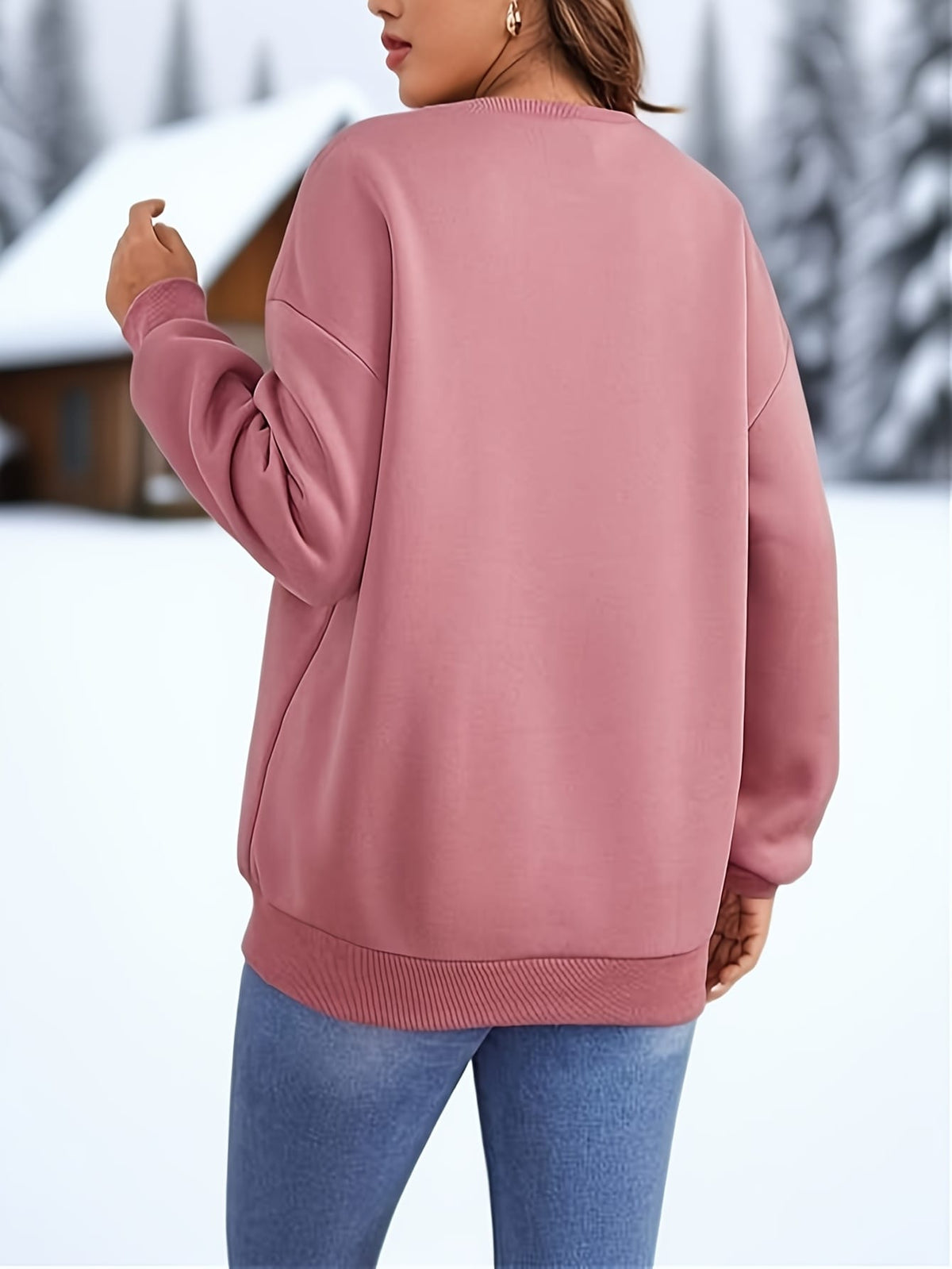 jkthpu-45 Plus Size - Women'S Plus Size Pink Sweatshirt
