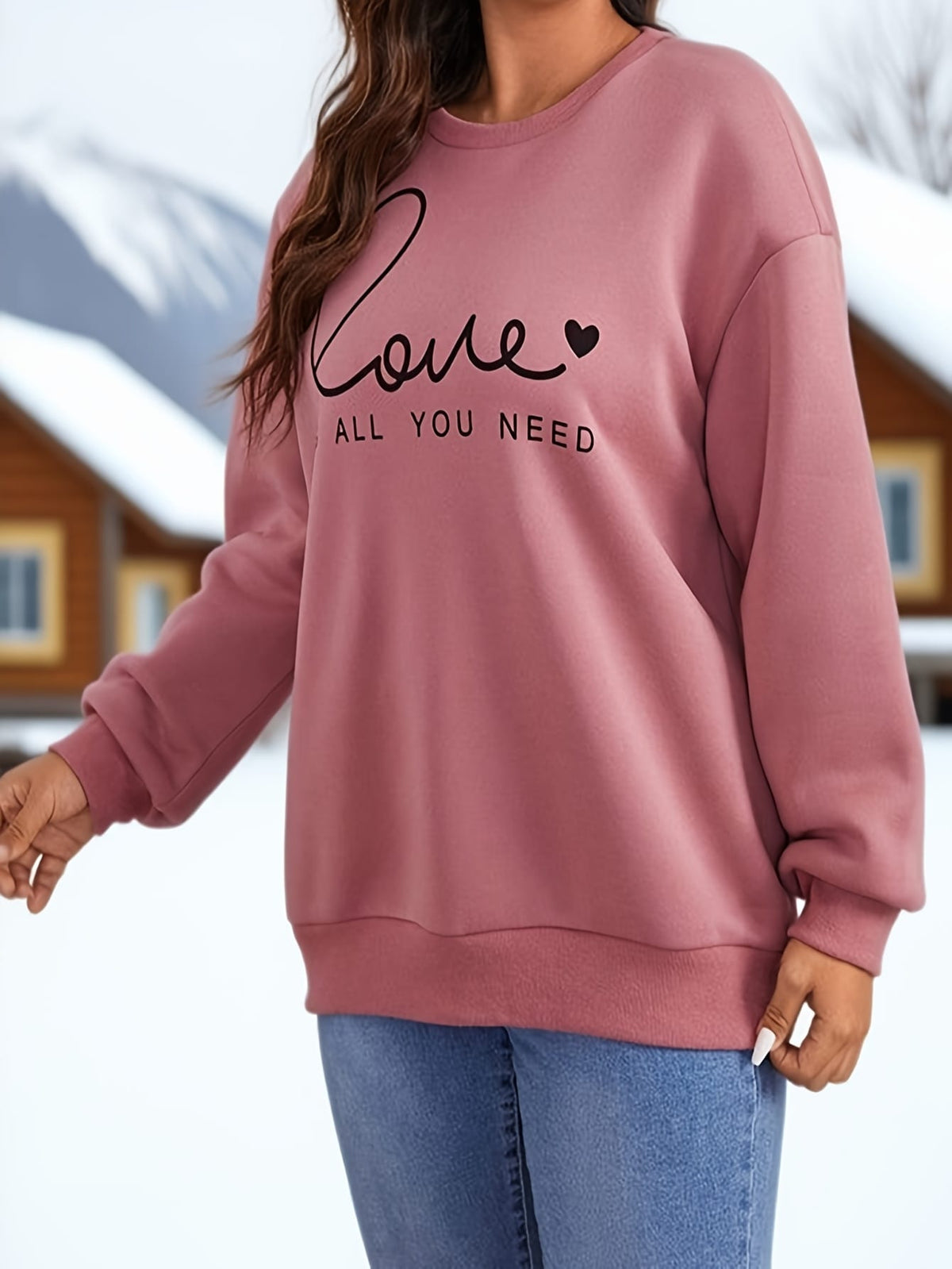 jkthpu-45 Plus Size - Women'S Plus Size Pink Sweatshirt