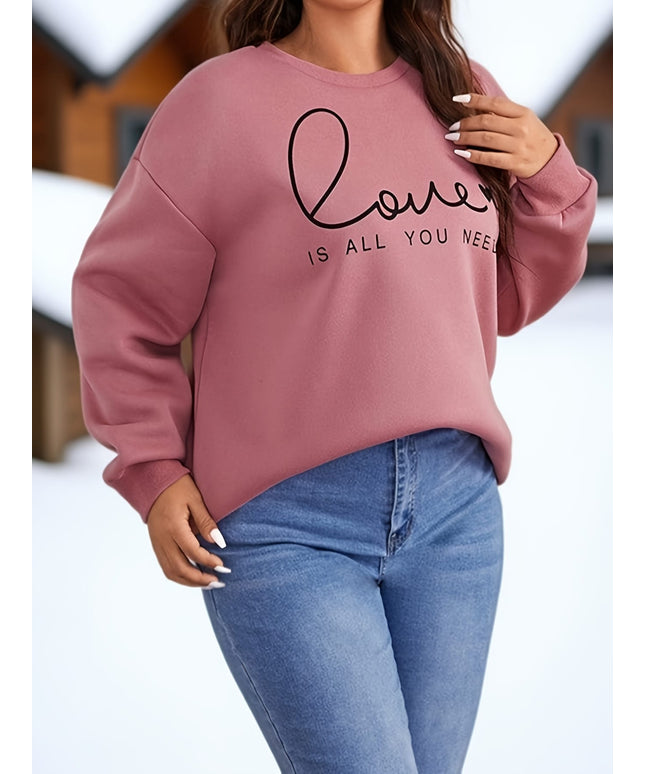 jkthpu-45 Plus Size - Women'S Plus Size Pink Sweatshirt