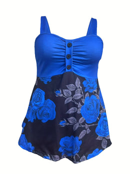 jkthpu-45 Plus Size, Women's Plus Size Printed Camisole with