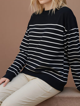 jkthpu-45 Plus Size, Women's Plus Size Round Neck Long