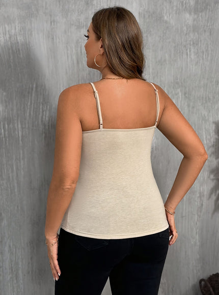 KissICON Plus Size, Women's Plus Size Tops - Beige/Black/,