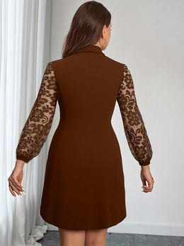 jkthpu-45 Plus Size, Women's Plus Size V-Neck Blazer Dress - Elegant Office to Party Attire, Structured Formal Coat Dress for Professional Evening Events, Fall/Winter Women's Clothing in Black