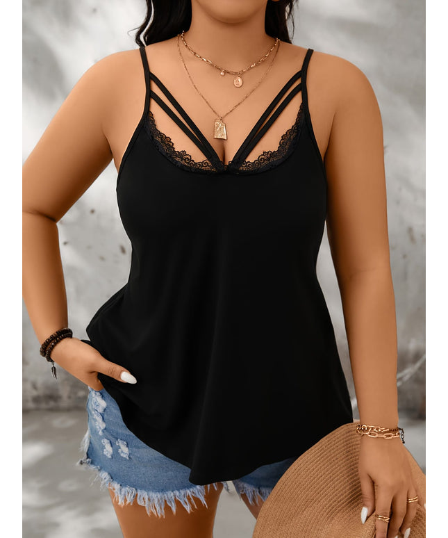 KissICON Plus Size Women's Slingback Tank Top - Off