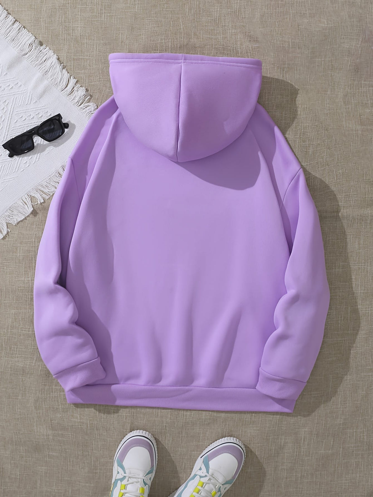 jkthpu-45 Plus Size, Women's Sunflower Print Hooded Sweatshirt -