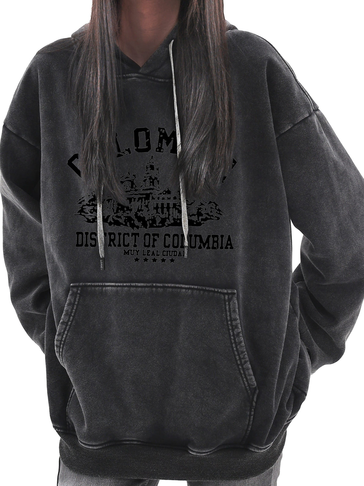 jkthpu-45 Plus Size - Women'S Vintage Washed Red Hoodie