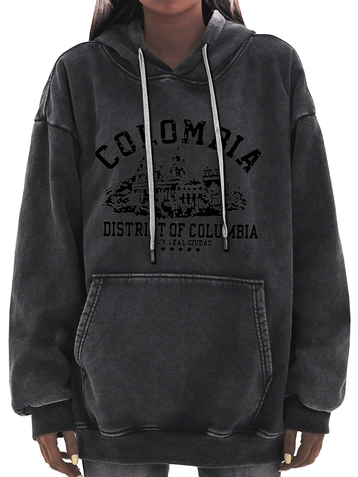 Plus Size - Women'S Vintage Washed Red Hoodie