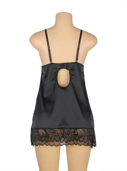 KissICON Plus size women sexy lingerie nightgowns and sleepshirts babydoll chemise with G-String from M-5XL