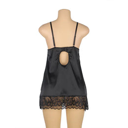 KissICON Plus size women sexy lingerie nightgowns and sleepshirts babydoll chemise with G-String from M-5XL