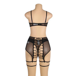 KissICON Plus Size Women Underwear Set Sexsy Push Up Erotic Intimate Fantasy Bra And Panty Sets Bondage Luxury Lingerie Sets