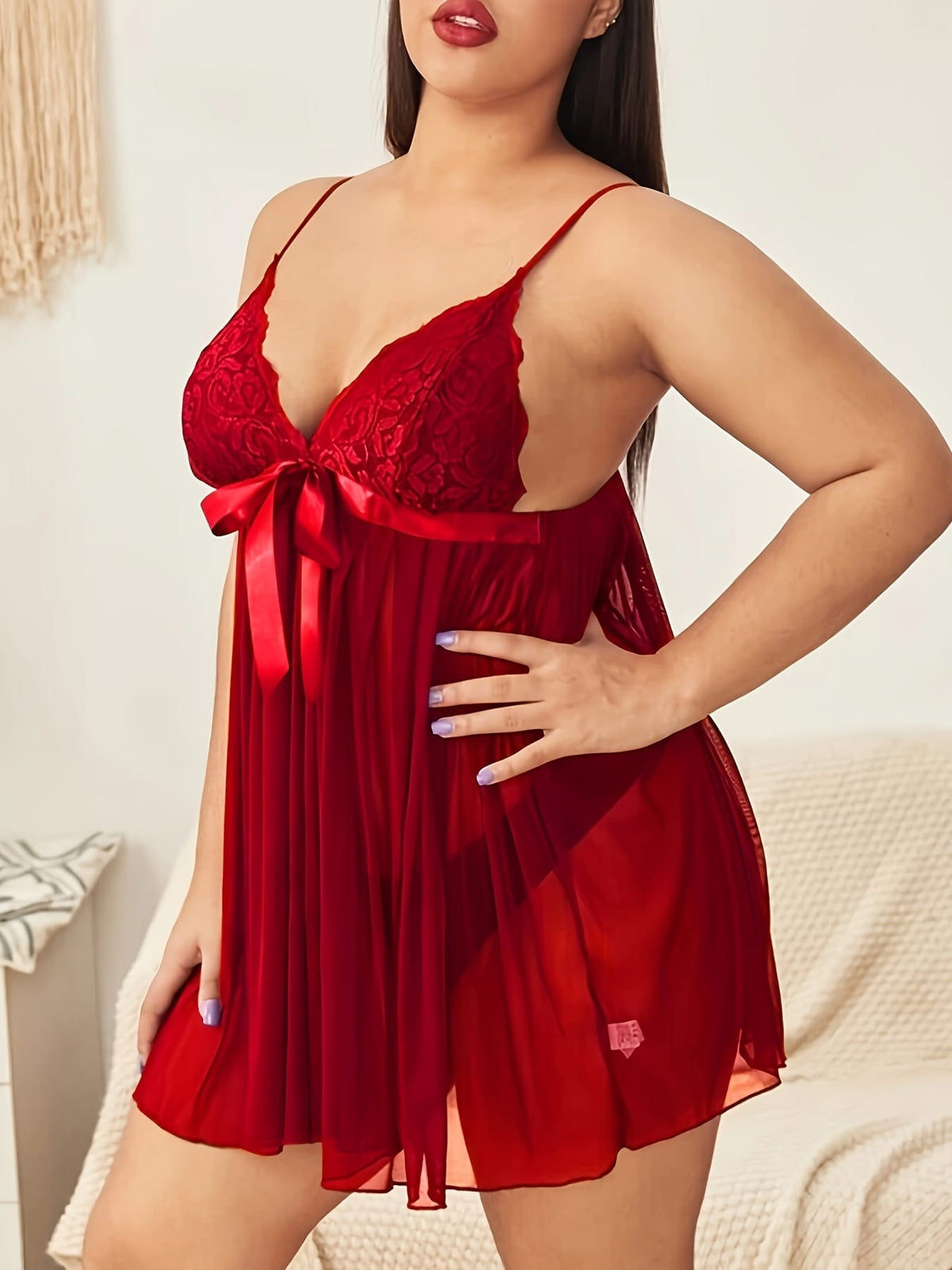 jkthpu-45 Plus Size Womens Sexy Lingerie Nightdress + G-String Thong Set Babydoll Nightwear Underwear 2pcs Mesh Sheer Strappy Chemise Sleepwear Robe Underwear Panties Outfit Set
